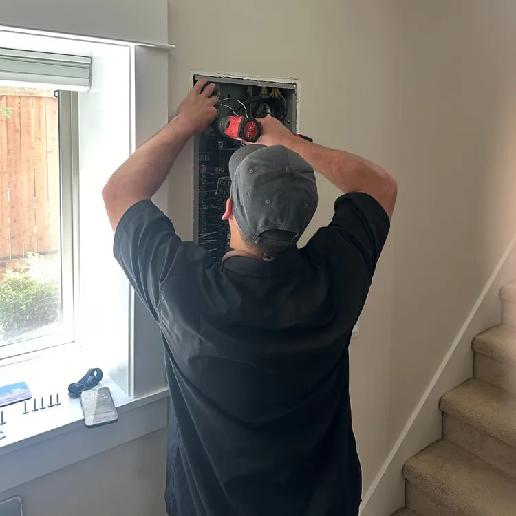 Landing the connections for an EV charger circuit inside the panel
