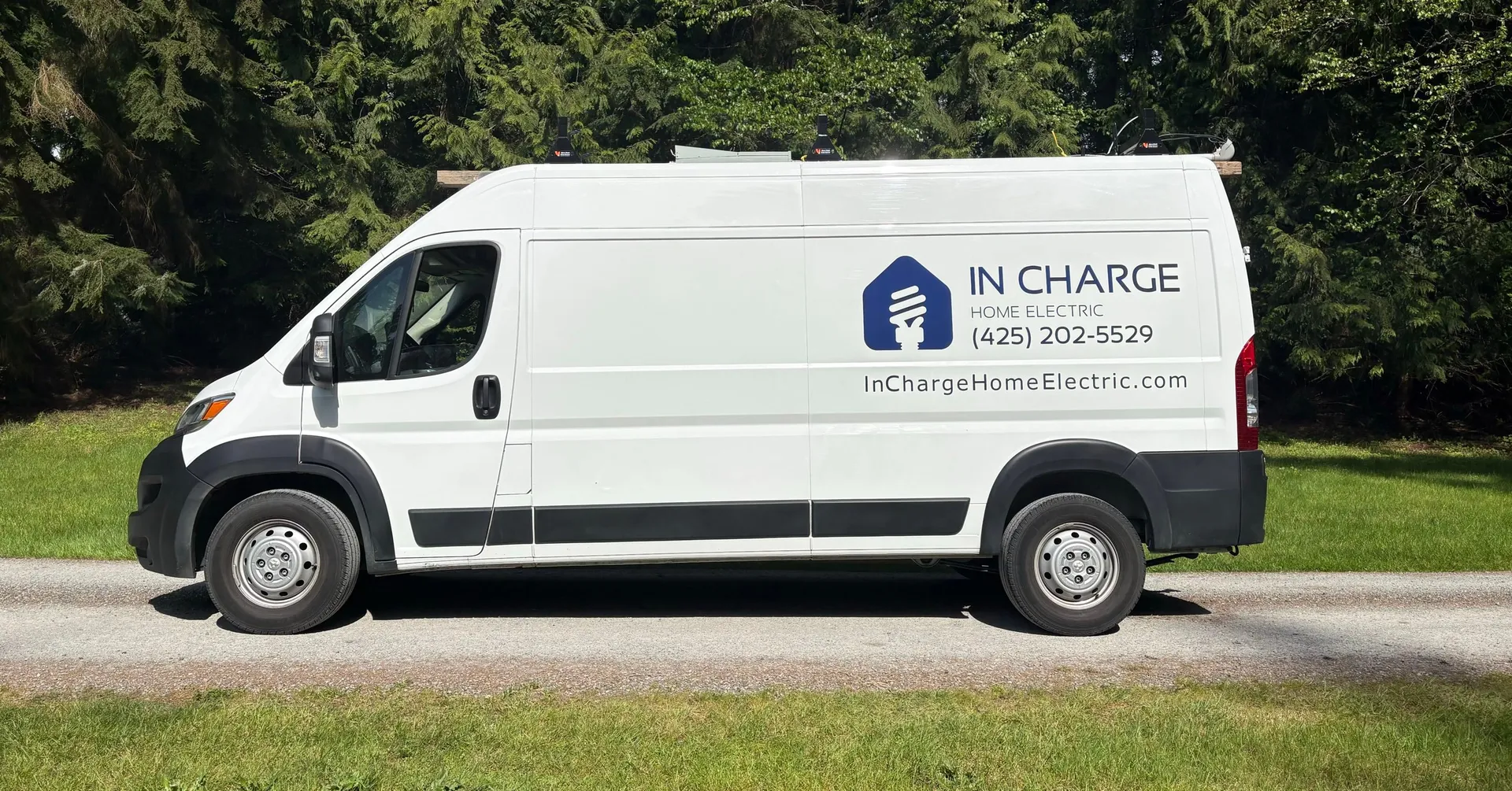 In Charge Home Electric service van with company branding