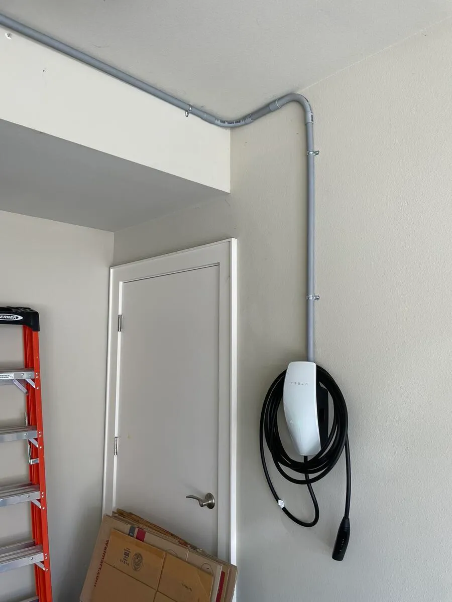Start of the conduit run from the charger location