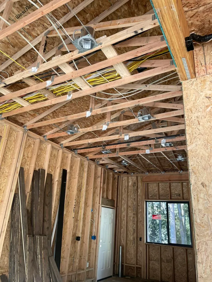 Electrical boxes and wiring in the third room