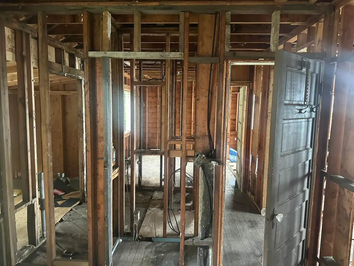 Fourth room with new circuits and outlet boxes