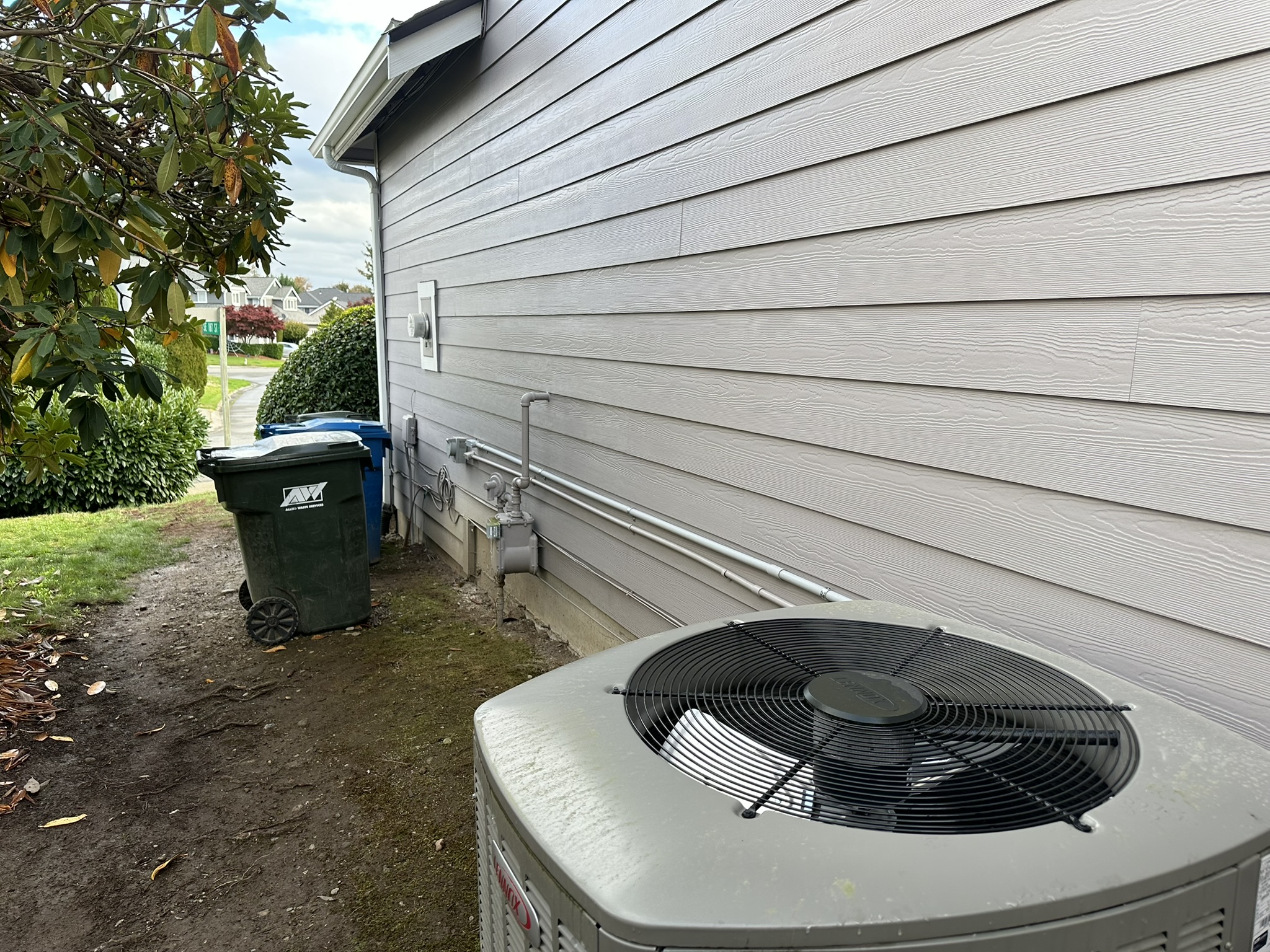 Conduit routed toward the hot tub location