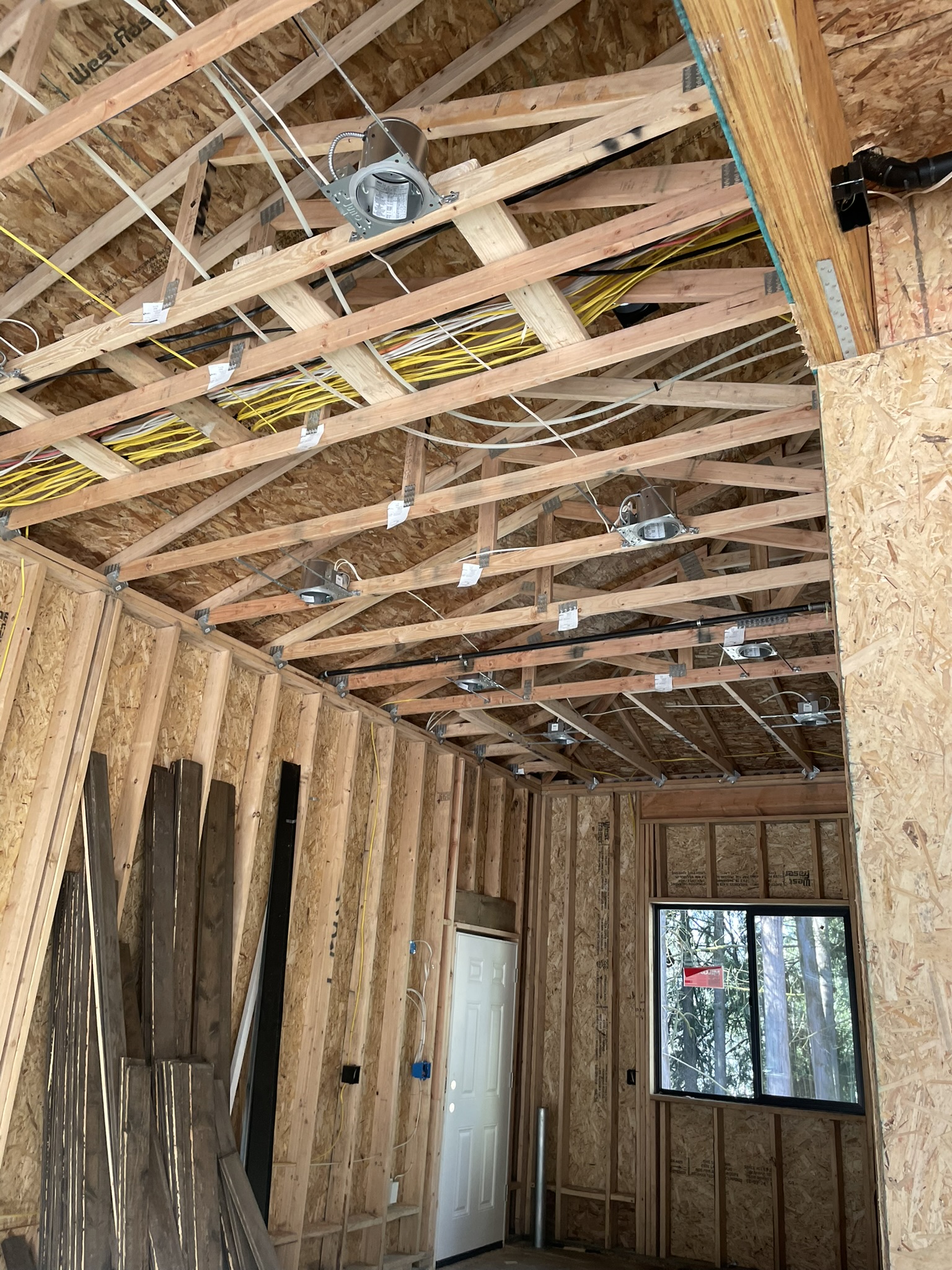 Electrical boxes and wiring in the third room