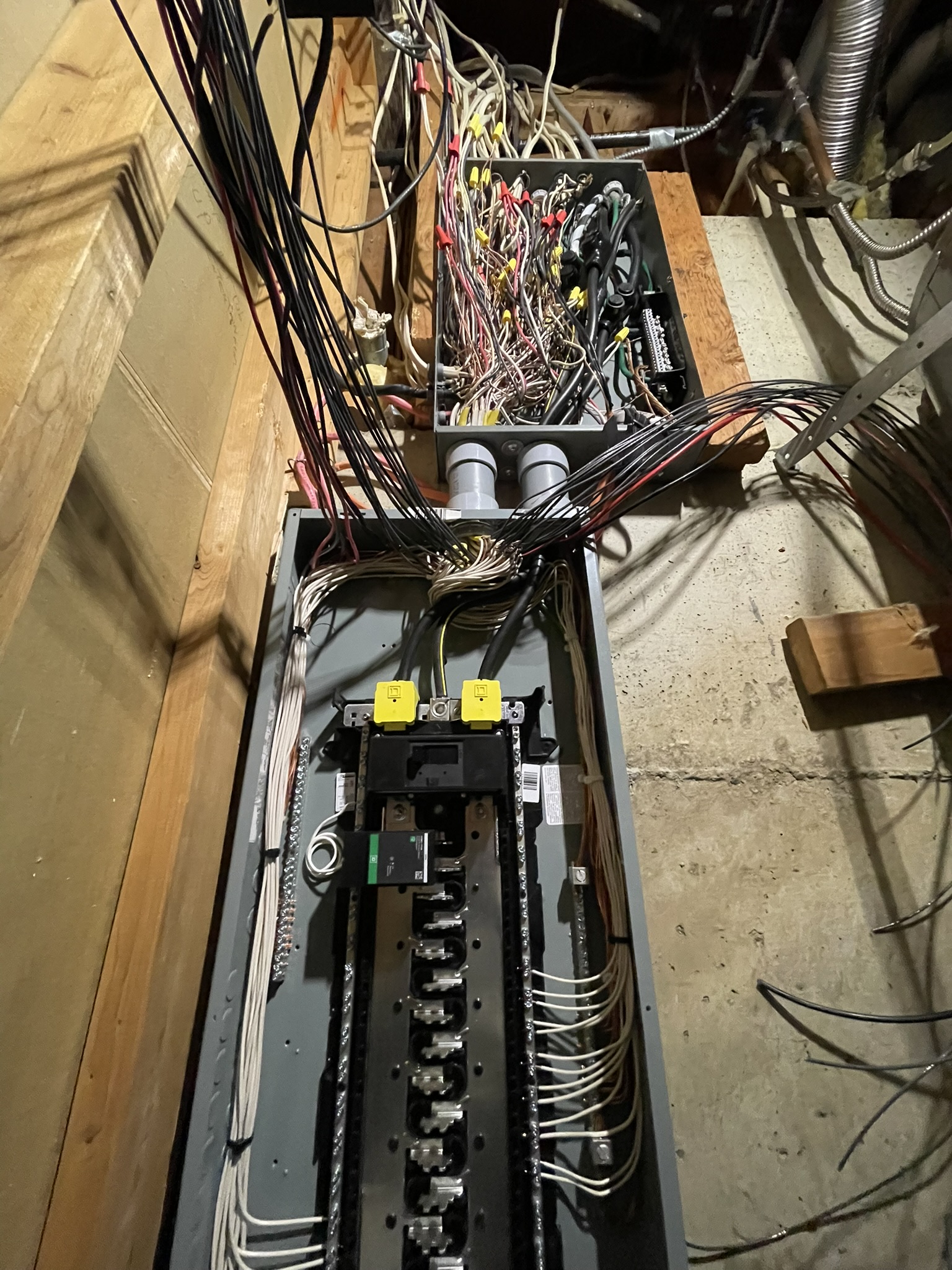 Original outdated electrical panel before the upgrade