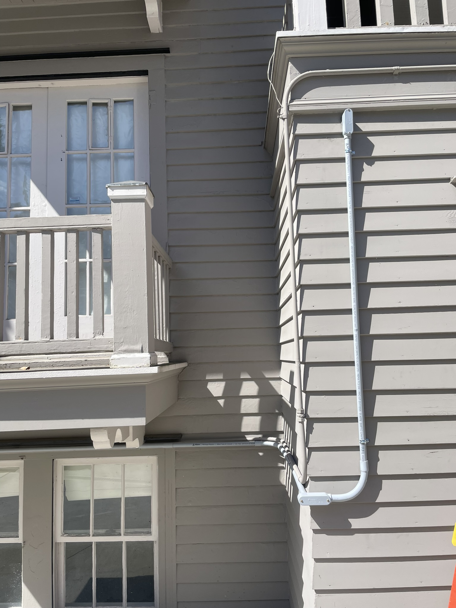 Conduit run reaching the panel location